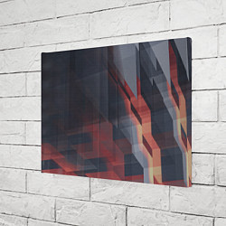 Холст прямоугольный Серые и красные призрачные стёкла, цвет: 3D-принт — фото 2