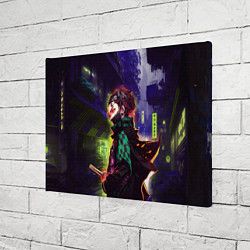 Холст прямоугольный Клинок, рассекающий демонов - Киберпанк, цвет: 3D-принт — фото 2