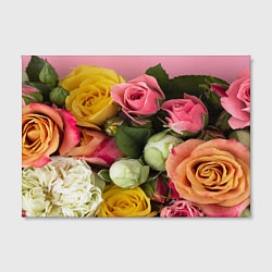 Холст прямоугольный Букет красивых роз, цвет: 3D-принт — фото 2
