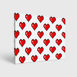 Картина прямоугольная Сердца в стиле пиксель-арт