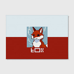 Холст прямоугольный Пиксельная лиса с надписью fox, цвет: 3D-принт — фото 2