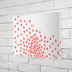 Холст прямоугольный Падающие сердечки, цвет: 3D-принт — фото 2