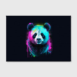 Холст прямоугольный Панда в неоновых красках, цвет: 3D-принт — фото 2