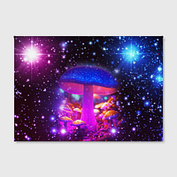 Холст прямоугольный Звезды и неоновые светящиеся грибы, цвет: 3D-принт — фото 2
