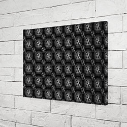 Холст прямоугольный Черно-белый буквенный паттерн, цвет: 3D-принт — фото 2
