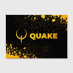 Холст прямоугольный Quake - gold gradient: надпись и символ, цвет: 3D-принт — фото 2