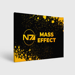 Холст прямоугольный Mass Effect - gold gradient: надпись и символ, цвет: 3D-принт