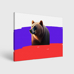 Картина прямоугольная Медведь на флаге России