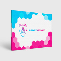 Картина прямоугольная Lamborghini neon gradient style: надпись и символ