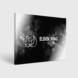 Картина прямоугольная Elden Ring glitch на темном фоне: надпись и символ