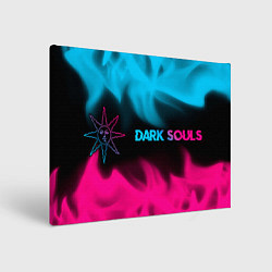 Картина прямоугольная Dark Souls - neon gradient: надпись и символ