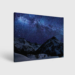 Картина прямоугольная Снежные горы и космос