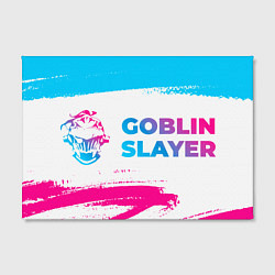 Холст прямоугольный Goblin Slayer neon gradient style: надпись и симво, цвет: 3D-принт — фото 2