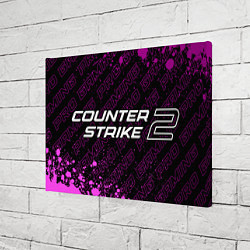 Холст прямоугольный Counter-Strike 2 pro gaming: надпись и символ, цвет: 3D-принт — фото 2