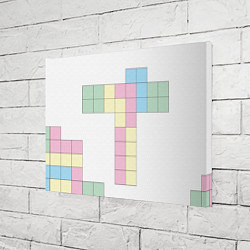 Холст прямоугольный Тетрис буква т падающие блоки, цвет: 3D-принт — фото 2