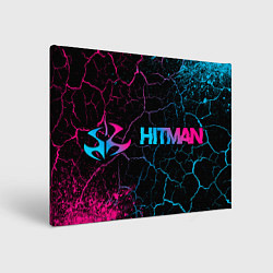 Картина прямоугольная Hitman - neon gradient: надпись и символ