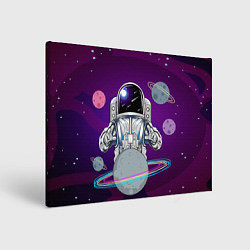 Картина прямоугольная Космонавт с планетами и звездами