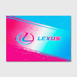 Холст прямоугольный Lexus neon gradient style: надпись и символ, цвет: 3D-принт — фото 2
