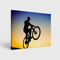 Холст прямоугольный Прыжок велосипедиста, цвет: 3D-принт