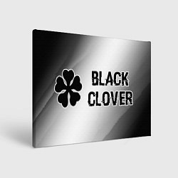Картина прямоугольная Black Clover glitch на светлом фоне: надпись и сим