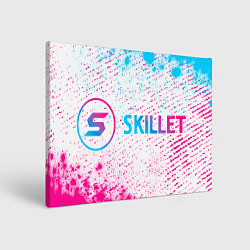 Холст прямоугольный Skillet neon gradient style: надпись и символ, цвет: 3D-принт