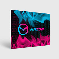 Картина прямоугольная Mazda - neon gradient: надпись и символ