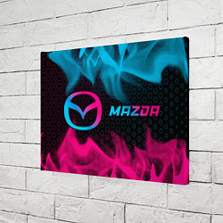 Холст прямоугольный Mazda - neon gradient: надпись и символ, цвет: 3D-принт — фото 2