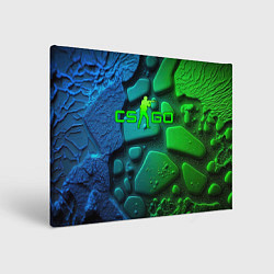 Холст прямоугольный CS GO green black abstract, цвет: 3D-принт