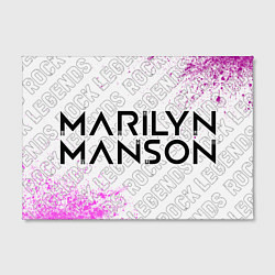 Холст прямоугольный Marilyn Manson rock legends: надпись и символ, цвет: 3D-принт — фото 2