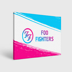 Холст прямоугольный Foo Fighters neon gradient style: надпись и символ, цвет: 3D-принт