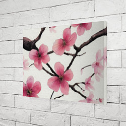 Холст прямоугольный Цветы и ветви японской сакуры - текстура холста, цвет: 3D-принт — фото 2