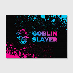 Холст прямоугольный Goblin Slayer - neon gradient: надпись и символ, цвет: 3D-принт — фото 2