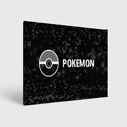 Холст прямоугольный Pokemon glitch на темном фоне: надпись и символ, цвет: 3D-принт