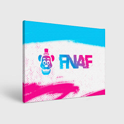 Холст прямоугольный FNAF neon gradient style: надпись и символ, цвет: 3D-принт