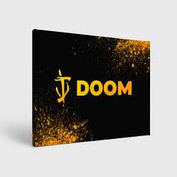 Картина прямоугольная Doom - gold gradient: надпись и символ