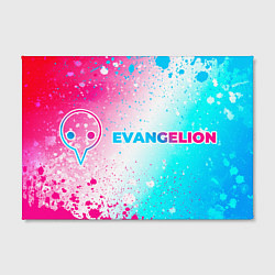 Холст прямоугольный Evangelion neon gradient style: надпись и символ, цвет: 3D-принт — фото 2