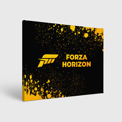 Холст прямоугольный Forza Horizon - gold gradient: надпись и символ, цвет: 3D-принт