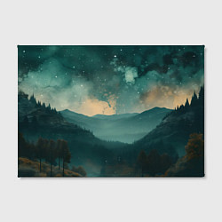 Холст прямоугольный Космическая ночь в горах, цвет: 3D-принт — фото 2