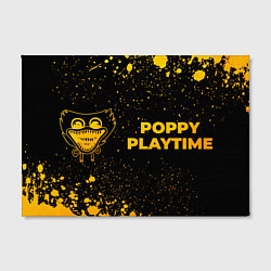 Холст прямоугольный Poppy Playtime - gold gradient: надпись и символ, цвет: 3D-принт — фото 2