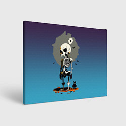Холст прямоугольный Funny skeleton - neural network - halloween, цвет: 3D-принт