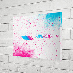Холст прямоугольный Papa Roach neon gradient style: надпись и символ, цвет: 3D-принт — фото 2
