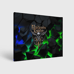 Картина прямоугольная Baldurs Gate 3 black blue neon