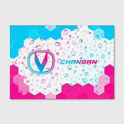 Холст прямоугольный Changan neon gradient style: надпись и символ, цвет: 3D-принт — фото 2