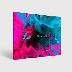 Картина прямоугольная Need for Speed - neon gradient: надпись и символ