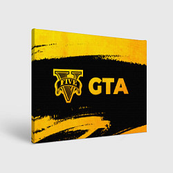 Картина прямоугольная GTA - gold gradient: надпись и символ