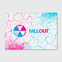 Холст прямоугольный Fallout neon gradient style: надпись и символ, цвет: 3D-принт — фото 2