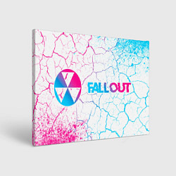 Картина прямоугольная Fallout neon gradient style: надпись и символ
