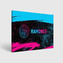 Картина прямоугольная Ramones - neon gradient: надпись и символ