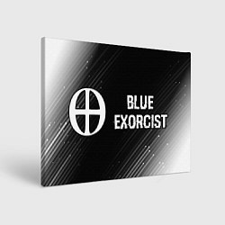 Холст прямоугольный Blue Exorcist glitch на темном фоне: надпись и сим, цвет: 3D-принт