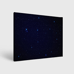 Холст прямоугольный Тёмный космос и синие звёзды, цвет: 3D-принт